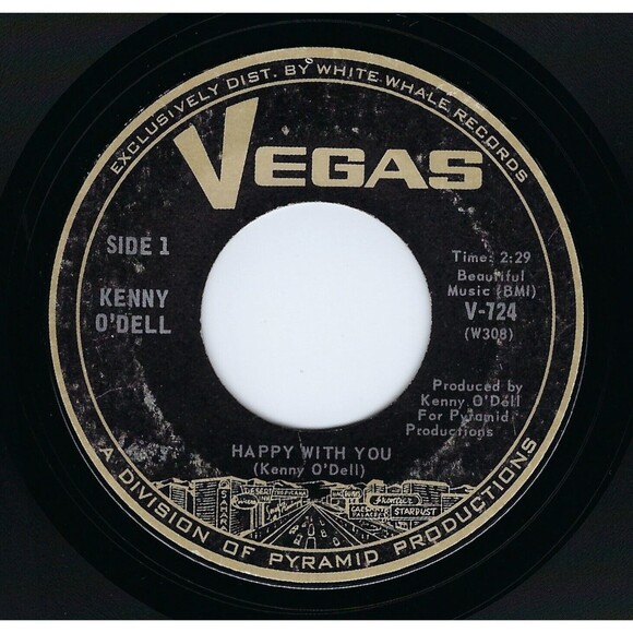 Kenny O'Dell 45 RPM - Happy With You / I Could Love You - Vegas VG Rock - Picture 1 of 2